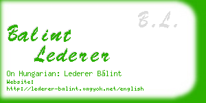 balint lederer business card
